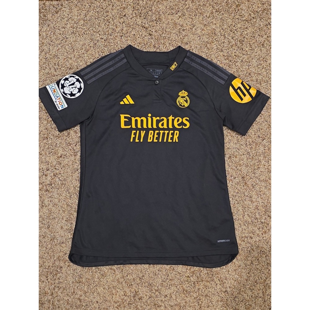 Adidas Real Madrid Third Jersey Black 2023/24 Mens Medium